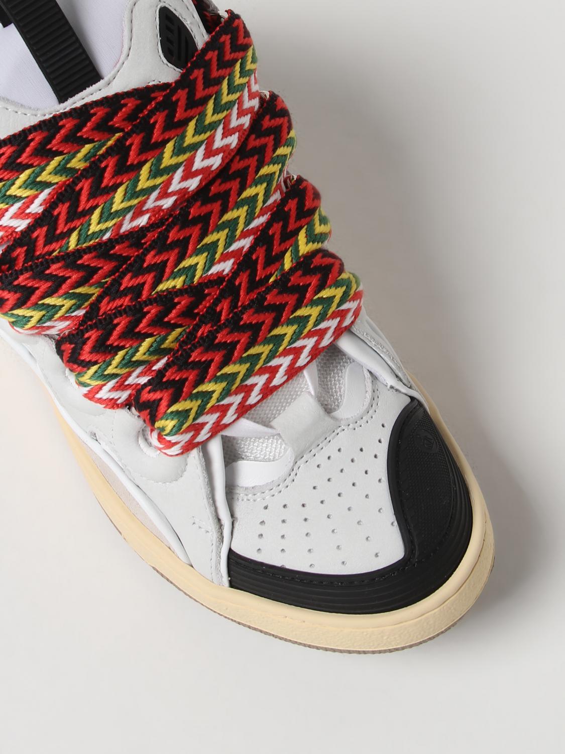 LANVIN SNEAKERS: Sneakers Curb Lanvin in pelle , Bianco - Img 4