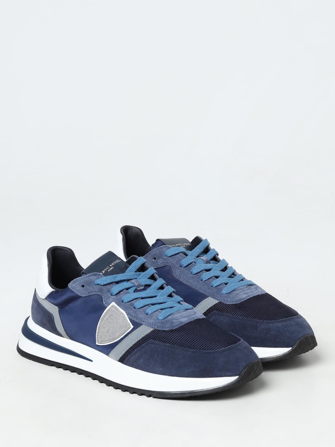 PHILIPPE MODEL SNEAKERS: Sneakers men Philippe Model, Blue - Img 2