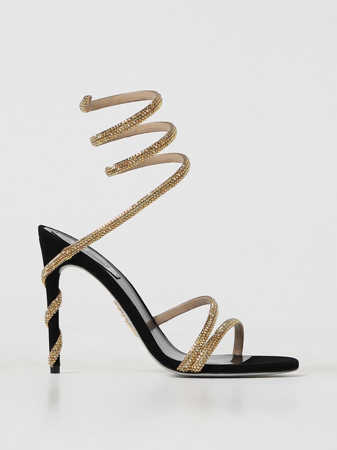 RENE CAOVILLA: Sandalo Renè Caovilla in pelle scamosciata e strass