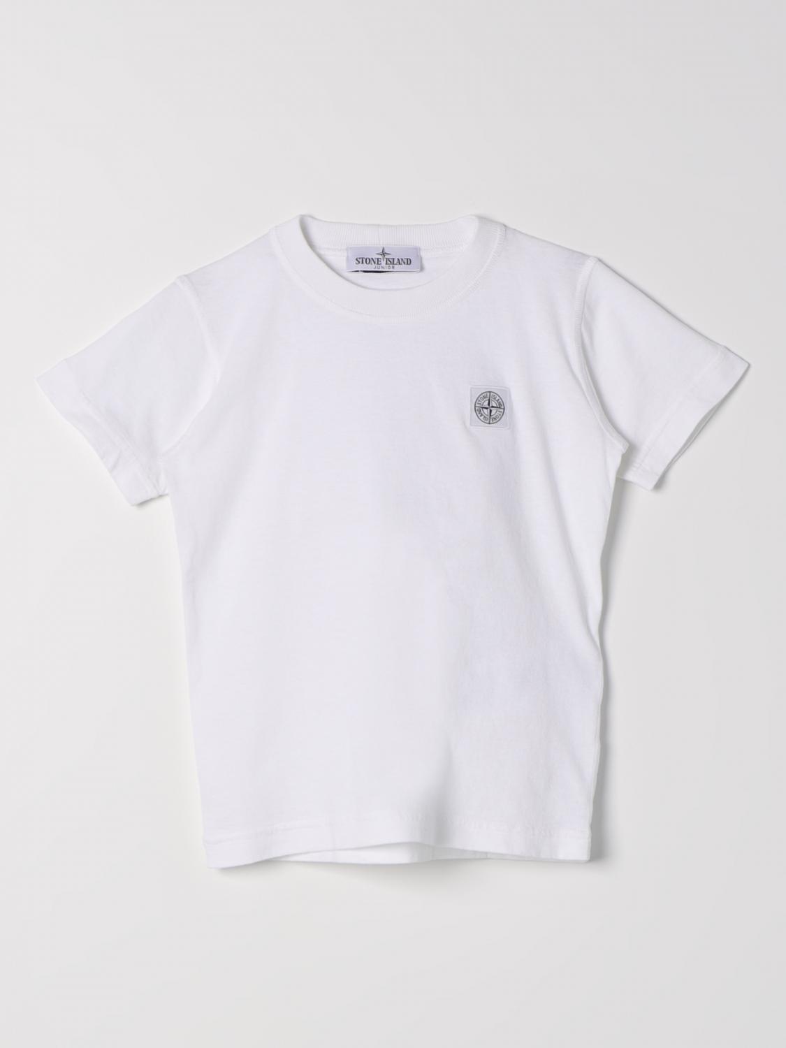 STONE ISLAND JUNIOR: T-shirt kids White Stone Island Junior t