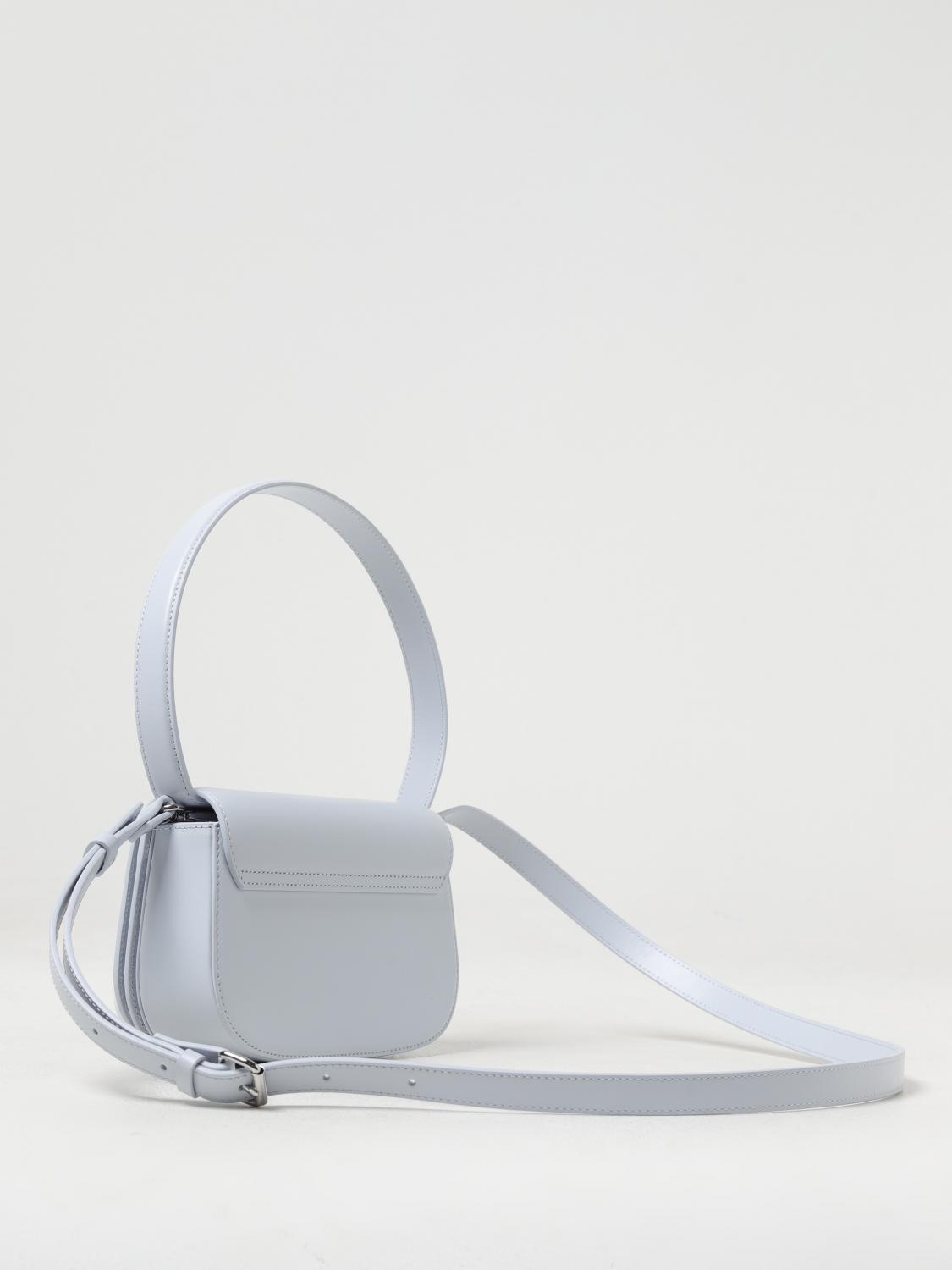 DIESEL BORSA MINI: Borsa Diesel in pelle con logo , Azzurro - Img 3