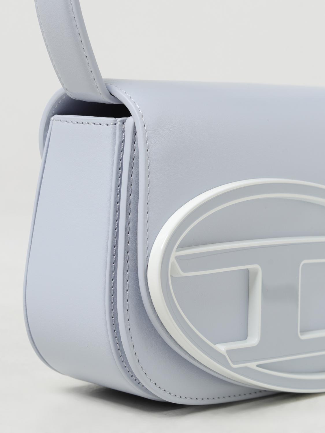 DIESEL BORSA MINI: Borsa Diesel in pelle con logo , Azzurro - Img 4