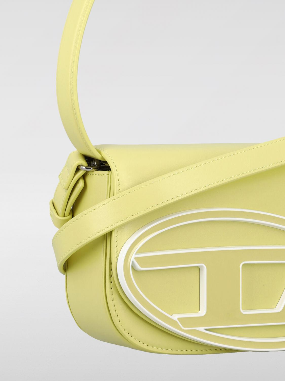 DIESEL BORSA MINI: Borsa Diesel in pelle con logo , Lime - Img 2