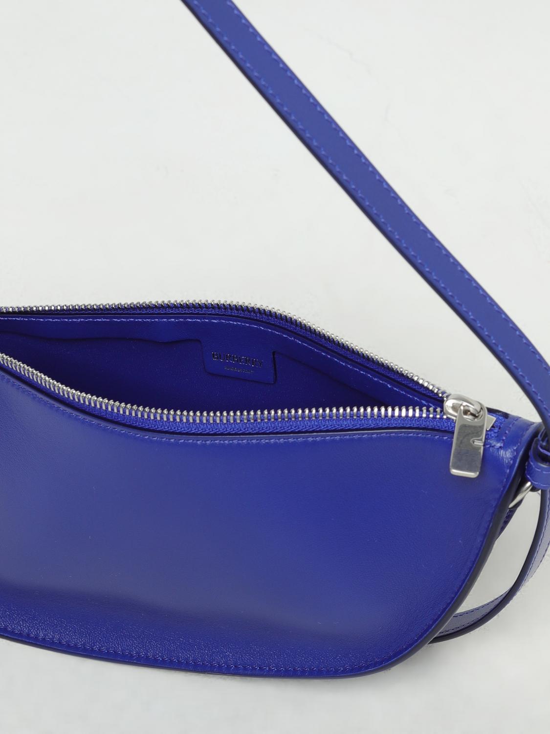 BURBERRY BORSA A SPALLA: Borsa Shield Burberry in nappa , Blue - Img 5
