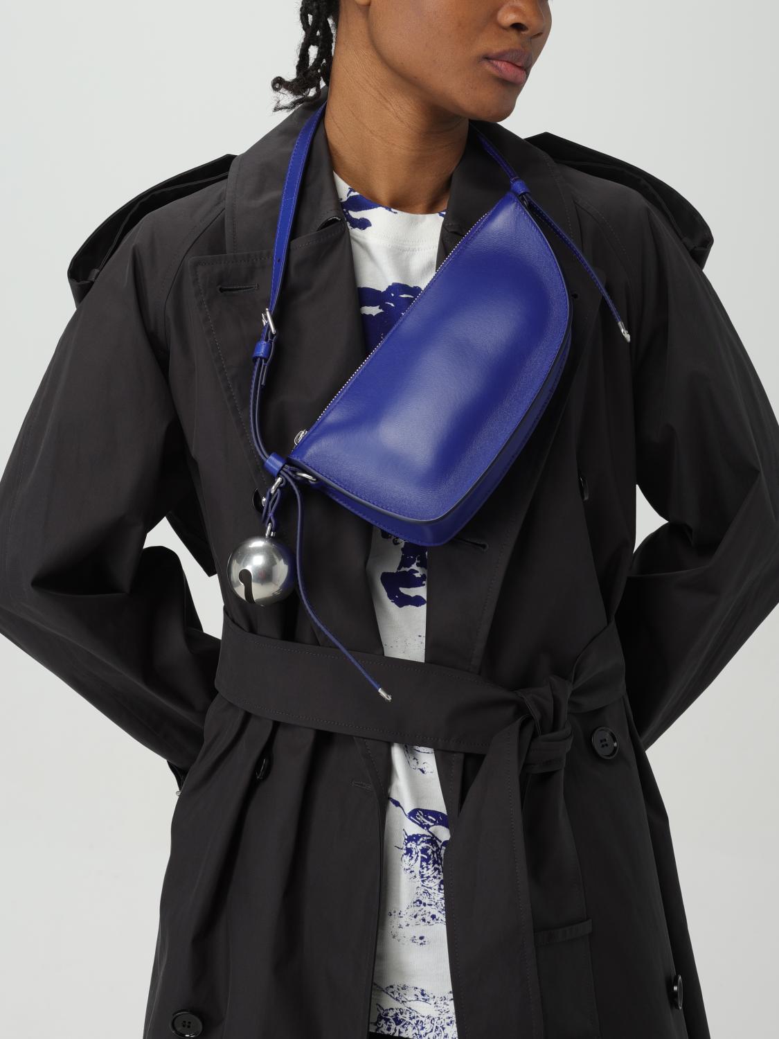 BURBERRY BORSA A SPALLA: Borsa Shield Burberry in nappa , Blue - Img 6