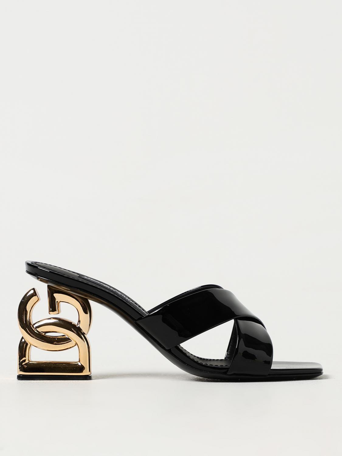 DOLCE & GABBANA: Flat sandals woman - Black | Dolce & Gabbana