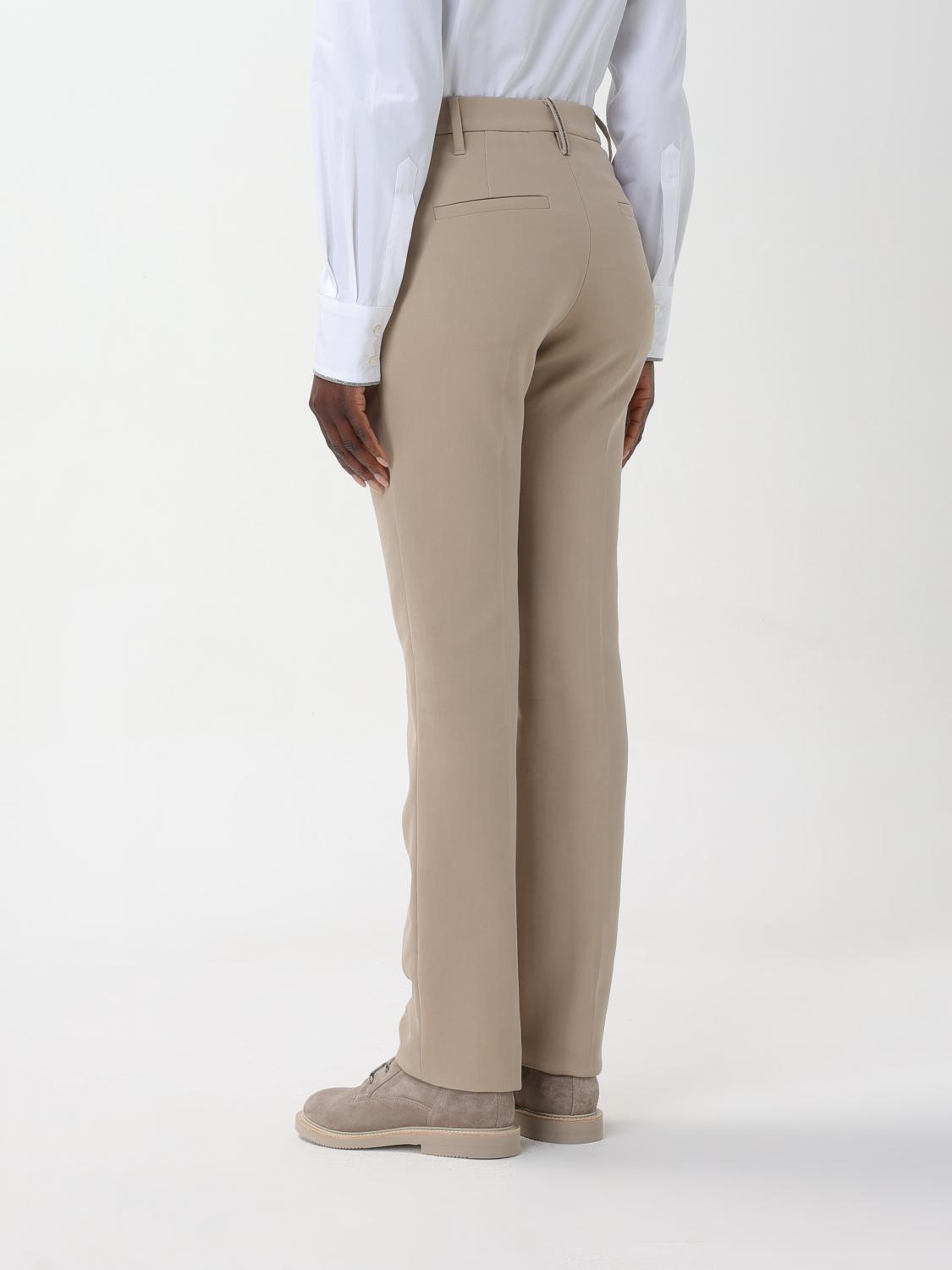 BRUNELLO CUCINELLI: Pants woman - Beige | Brunello Cucinelli