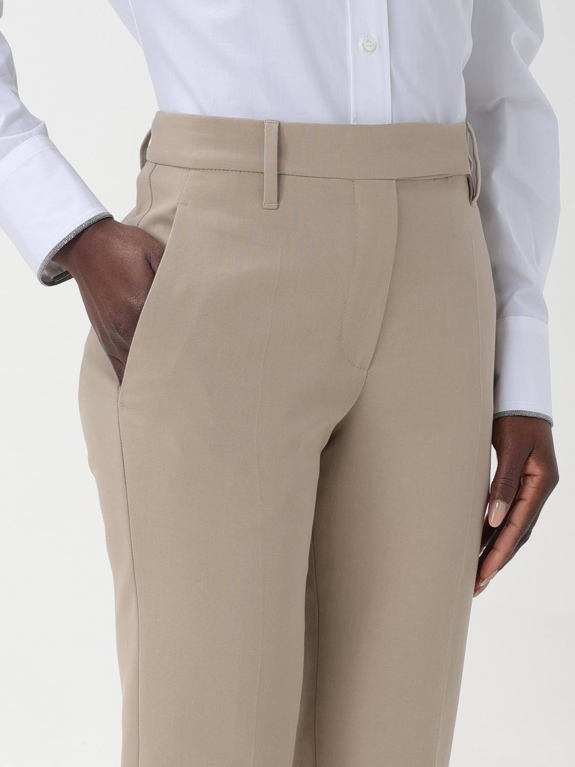 BRUNELLO CUCINELLI: Pants woman - Beige | Brunello Cucinelli