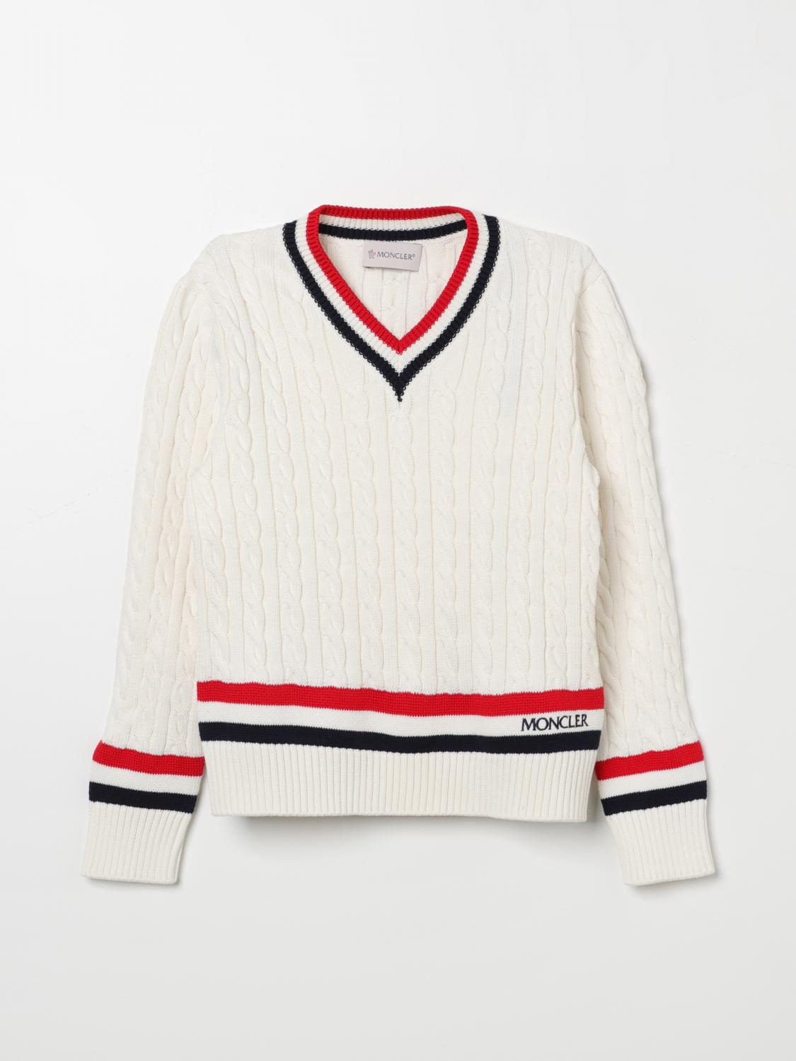 MONCLER MAGLIA: Maglia a v Moncler, Beige - Img 1