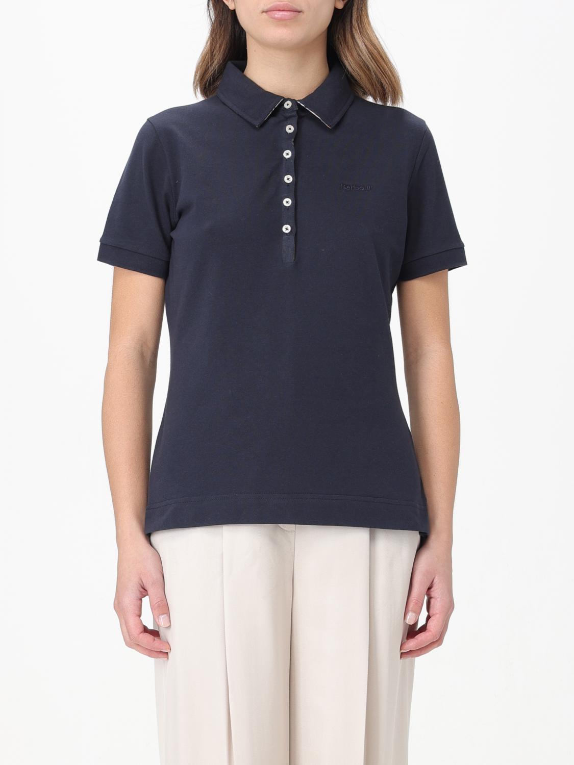 BARBOUR POLO: Polo Barbour in cotone con logo ricamato , Blue - Img 1
