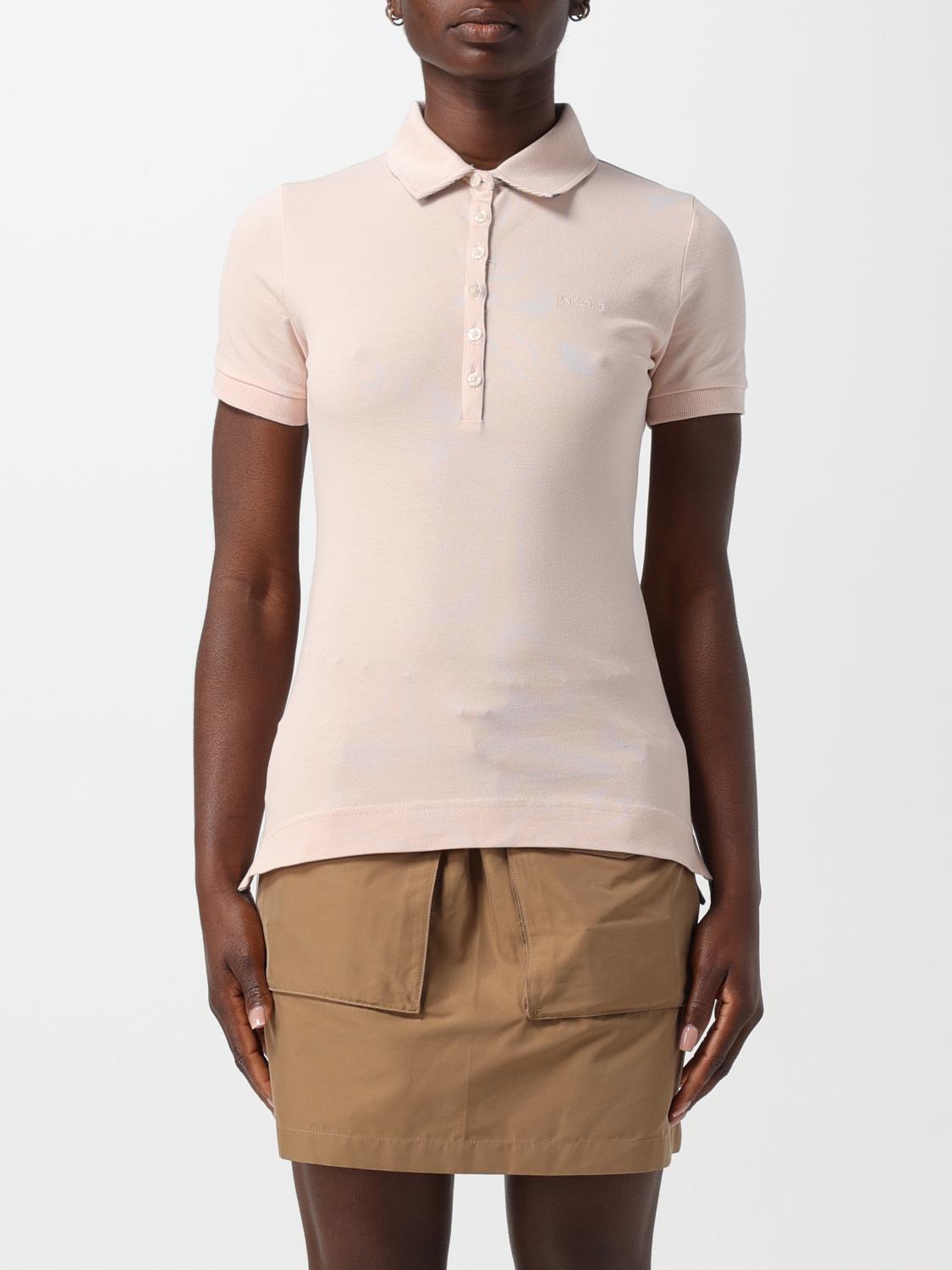 BARBOUR POLO: Polo Barbour in cotone con logo ricamato , Rosa - Img 1