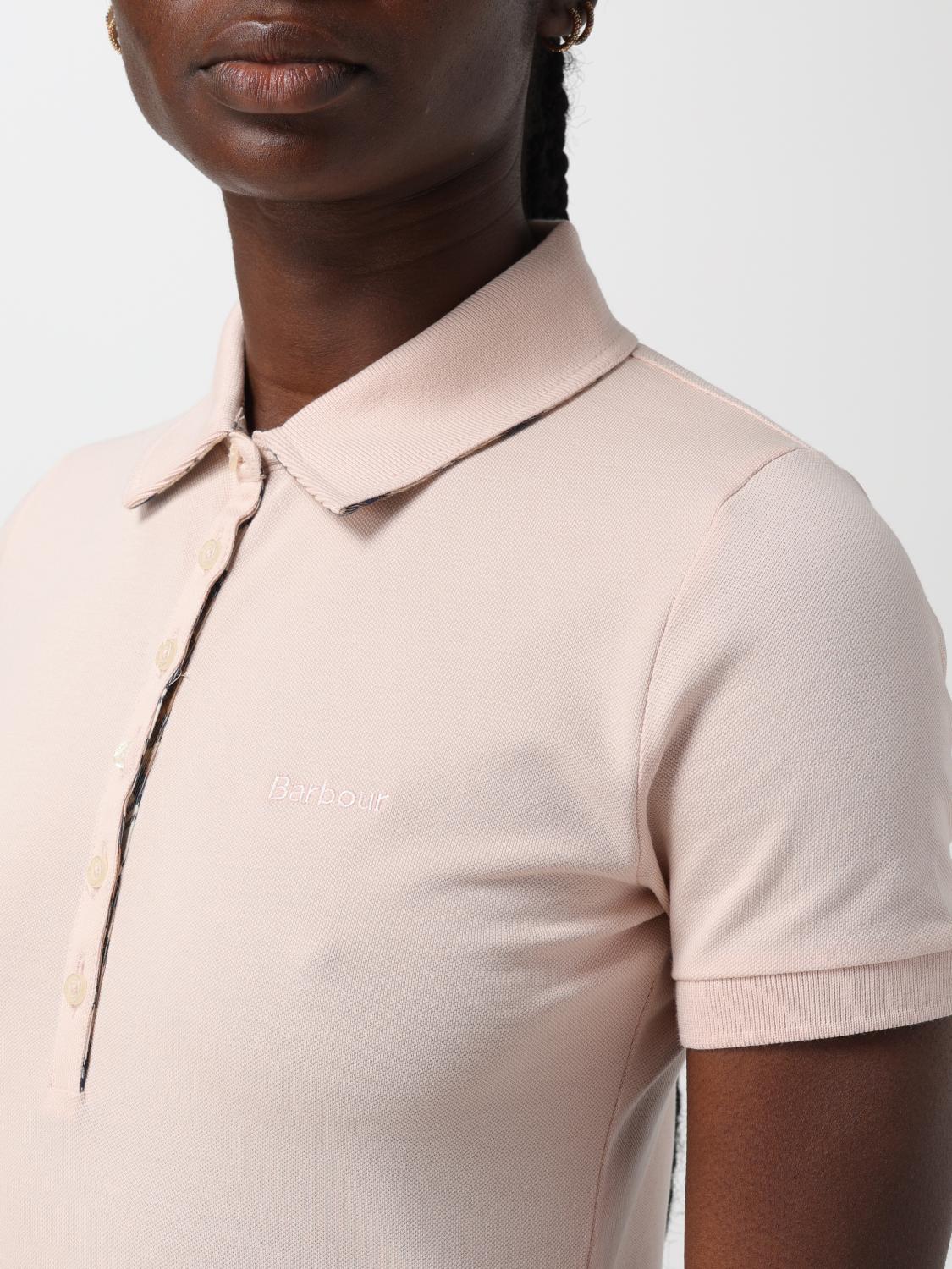 BARBOUR POLO: Polo Barbour in cotone con logo ricamato , Rosa - Img 3