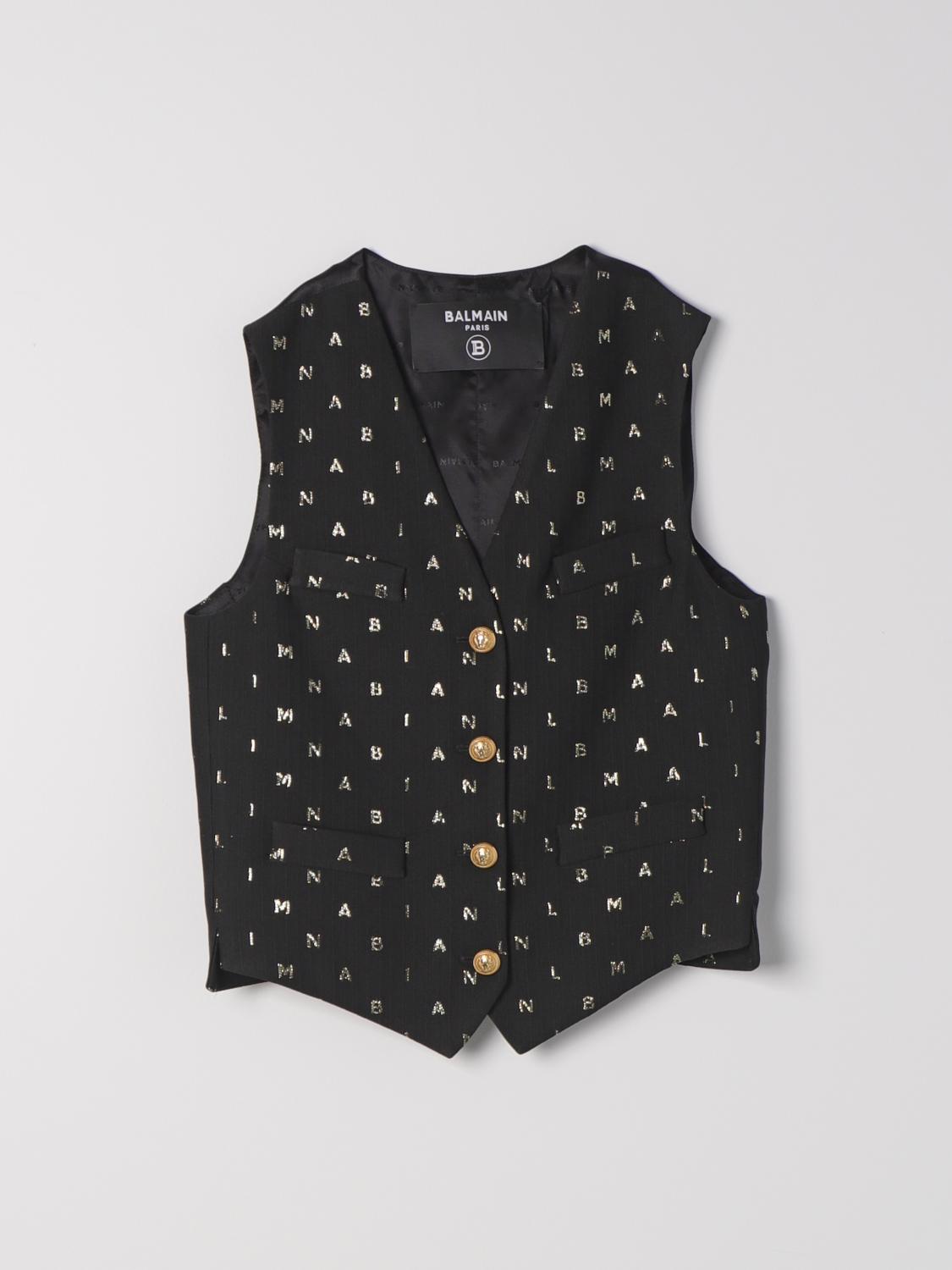 BALMAIN Waistcoat kids Kids Black Balmain waistcoat BU2A62U0129 online at GIGLIO.COM