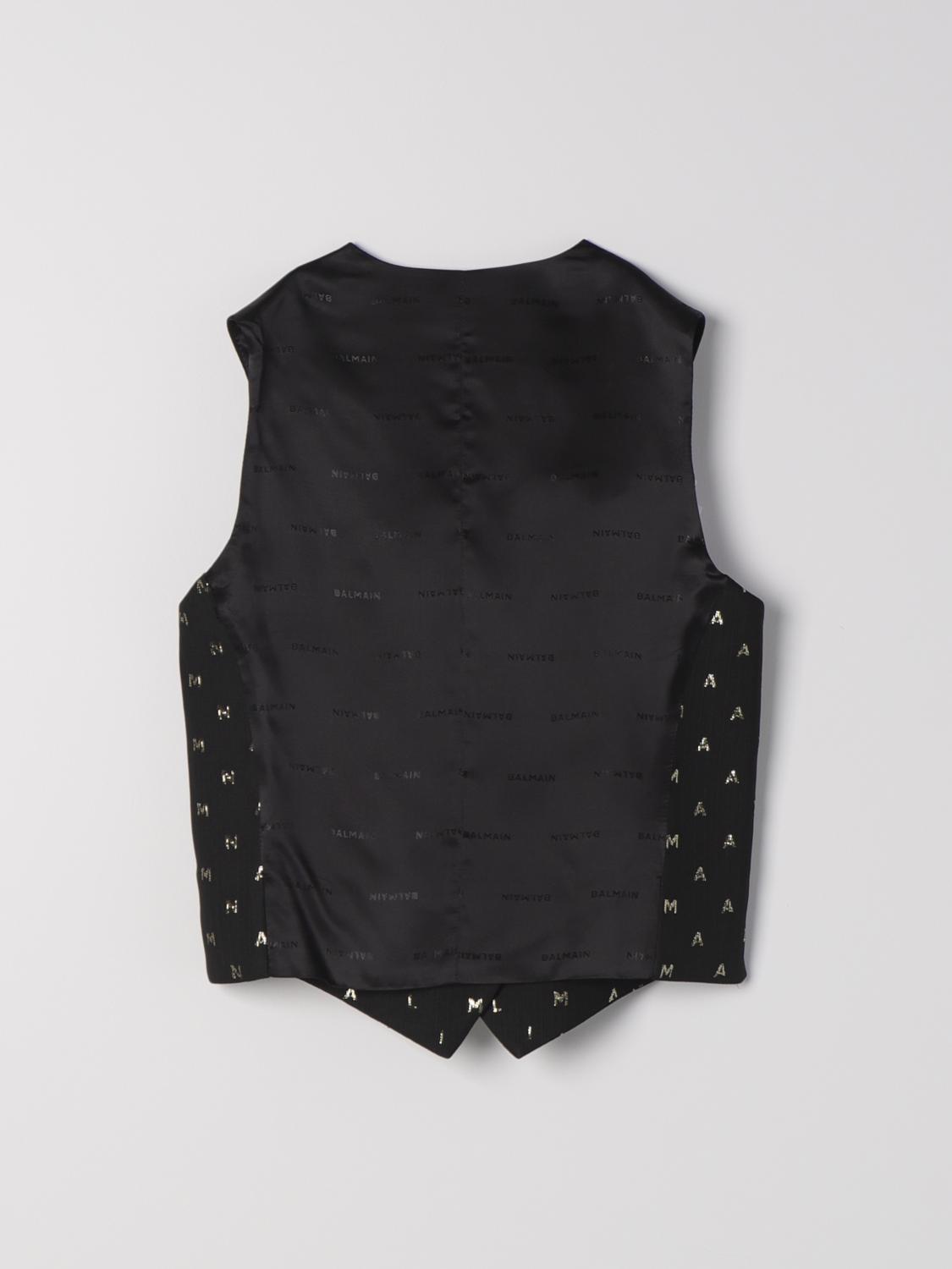 BALMAIN WAISTCOAT: Waistcoat kids Balmain Kids, Black - Img 2