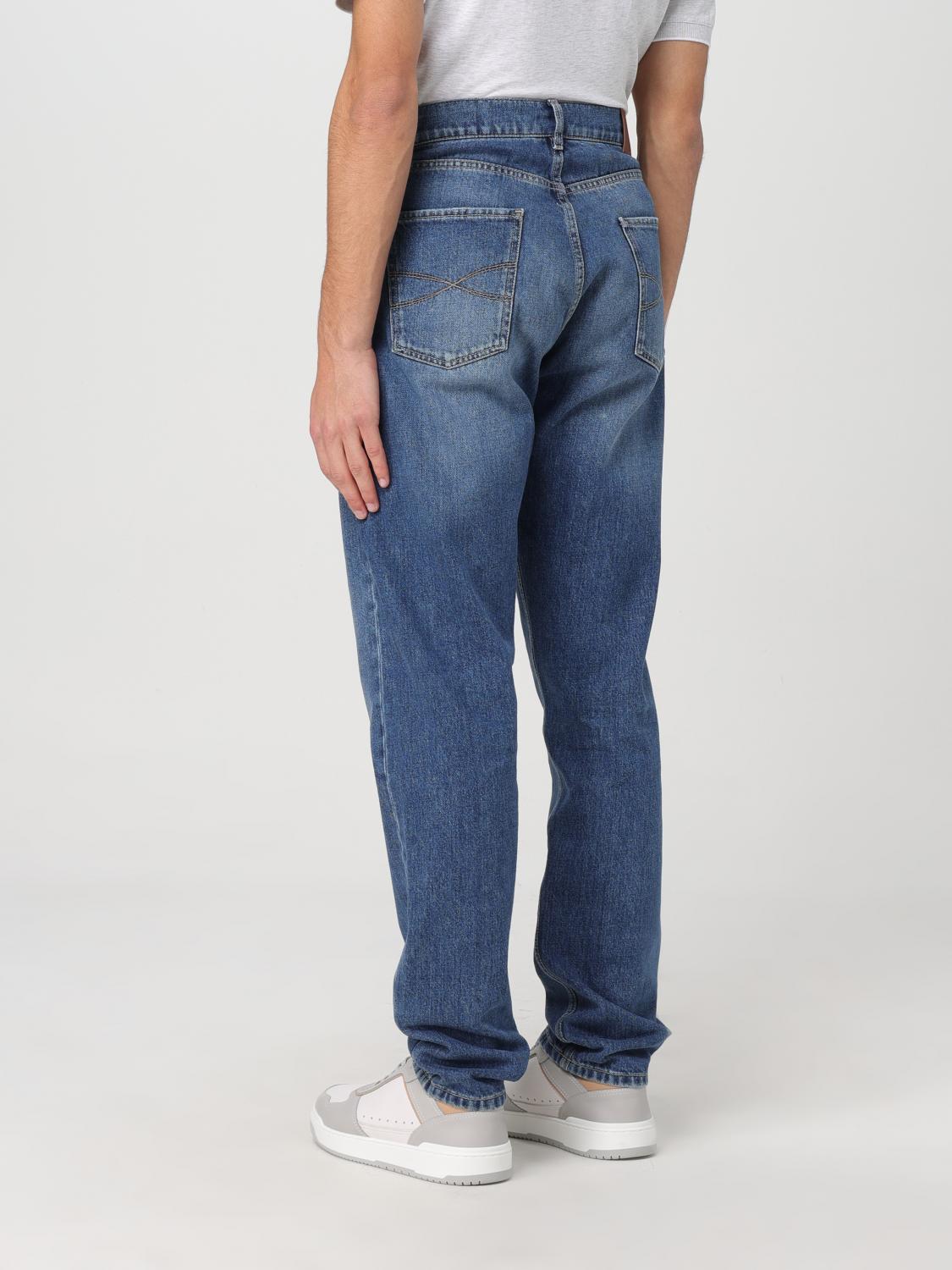 BRUNELLO CUCINELLI 牛仔裤: 牛仔裤 男士 Brunello Cucinelli, 蓝色 - Img 3