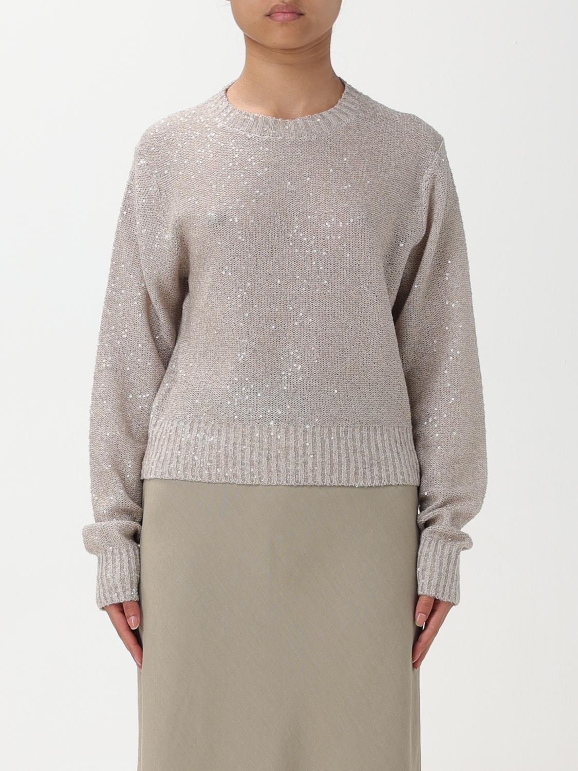BRUNELLO CUCINELLI PULL: Pull femme Brunello Cucinelli, Beige - Img 1