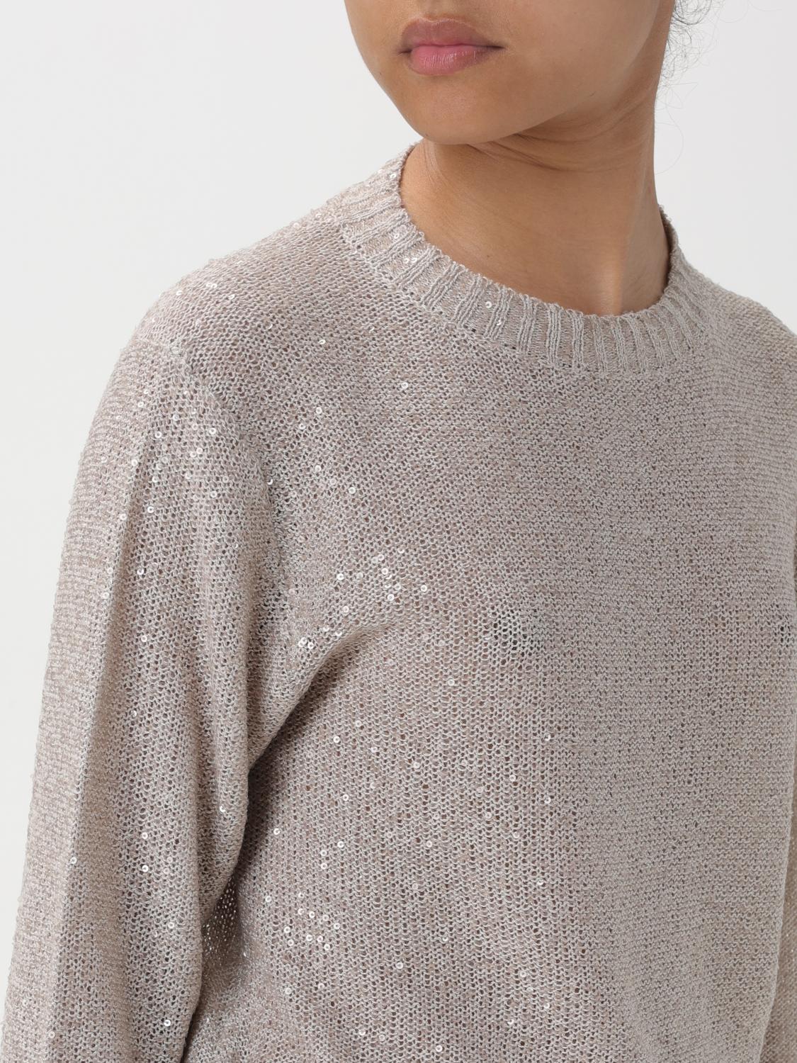 BRUNELLO CUCINELLI PULL: Pull femme Brunello Cucinelli, Beige - Img 4