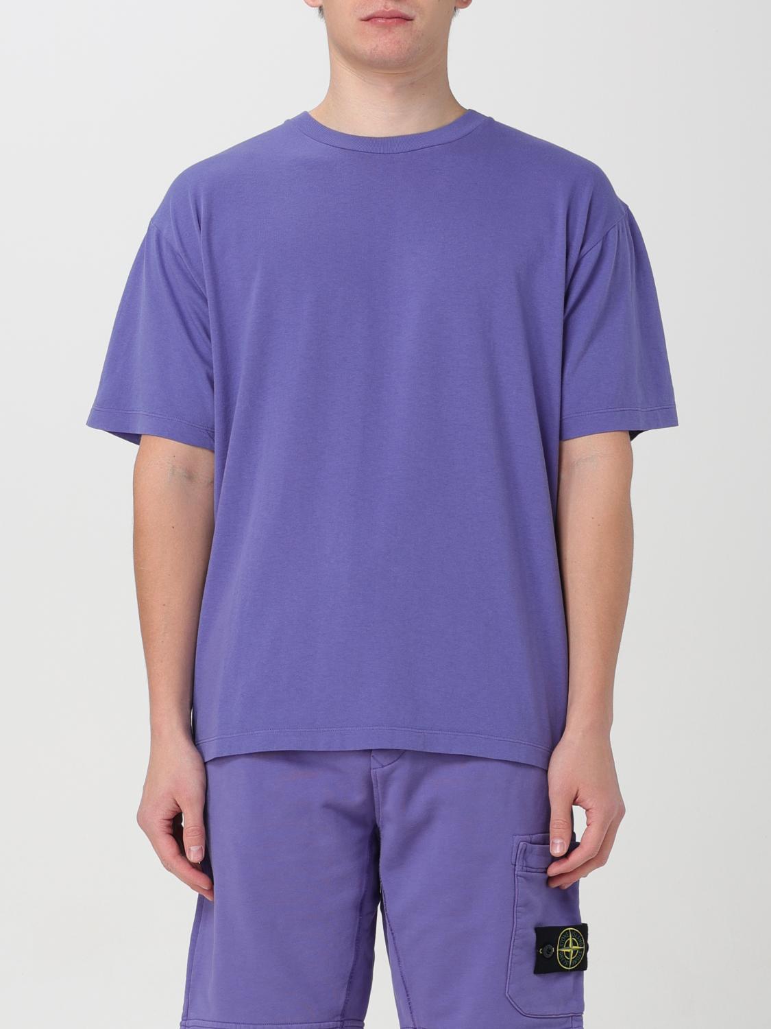 STONE ISLAND: T-shirt men Lavender Stone Island t-shirt 2RC86