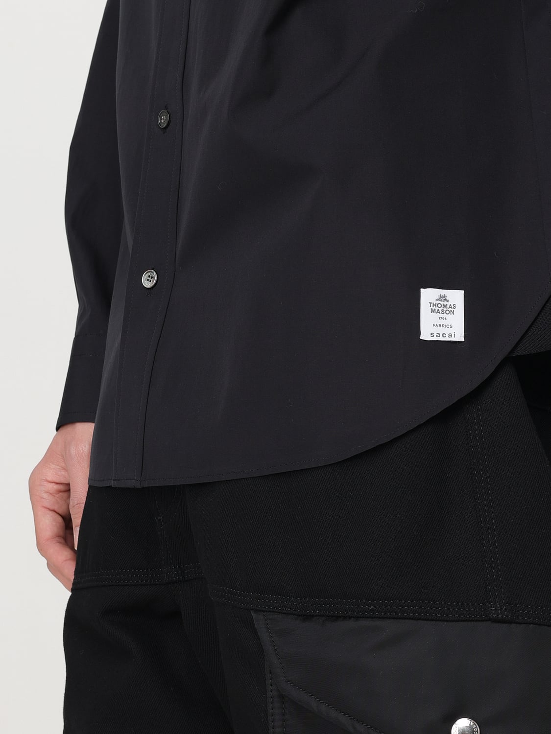SACAI HEMD: Hemd herren Sacai, Schwarz - Img 5