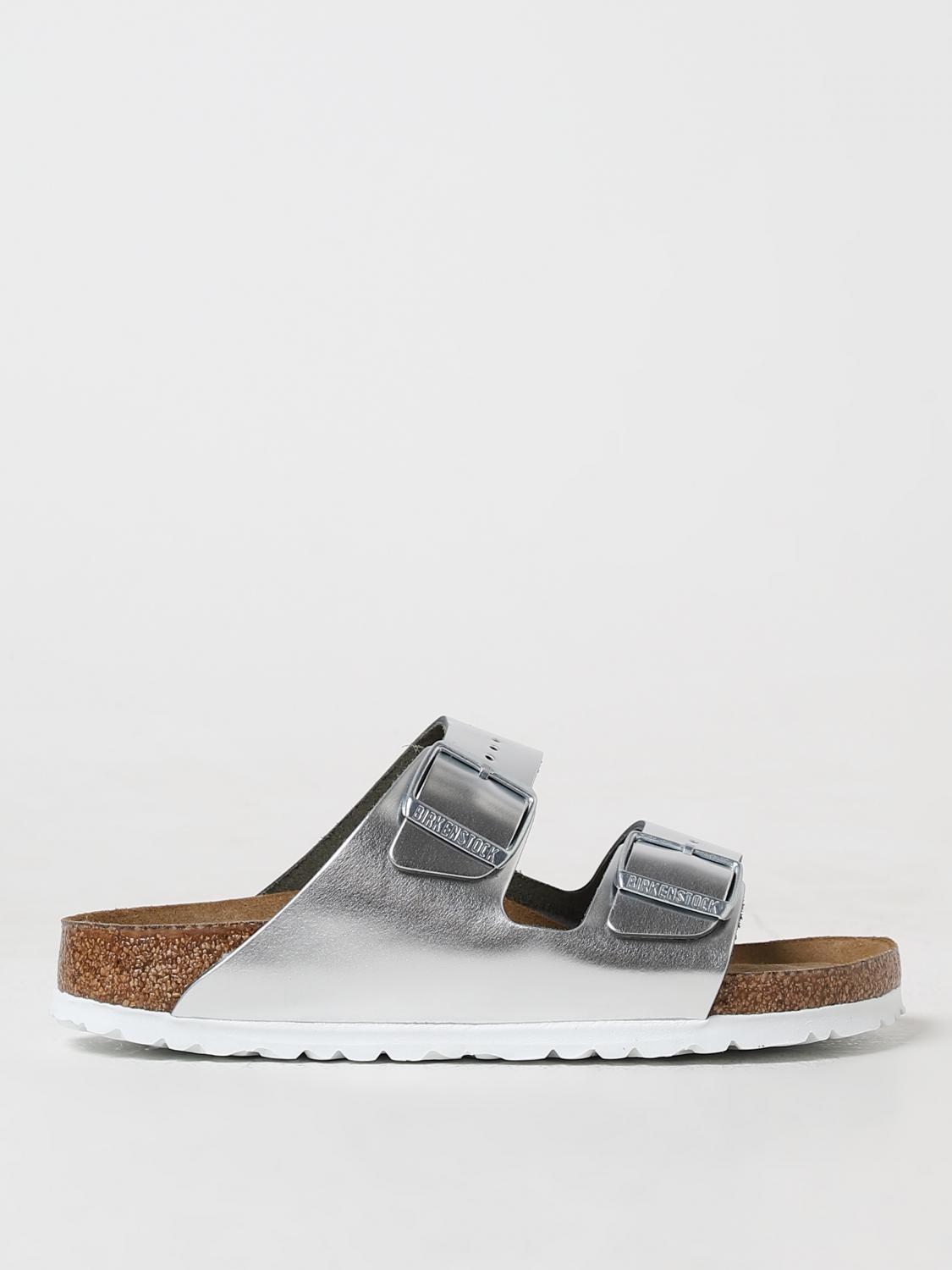 BIRKENSTOCK Schuhe damen Silber Birkenstock Flache Sandalen 1005961 online auf GIGLIO.COM