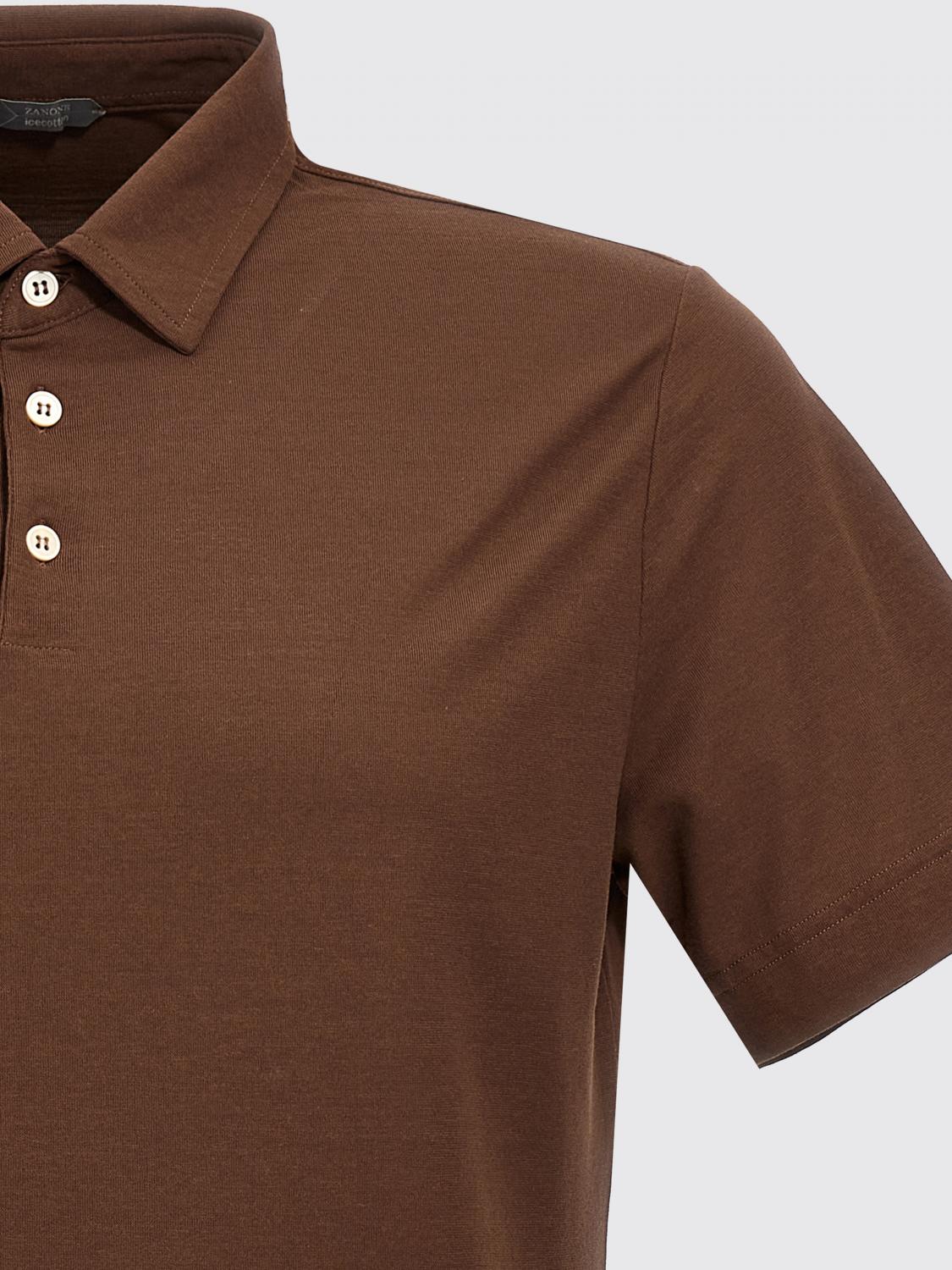 ZANONE POLO SHIRT: Polo shirt men Zanone, Brown - Img 3