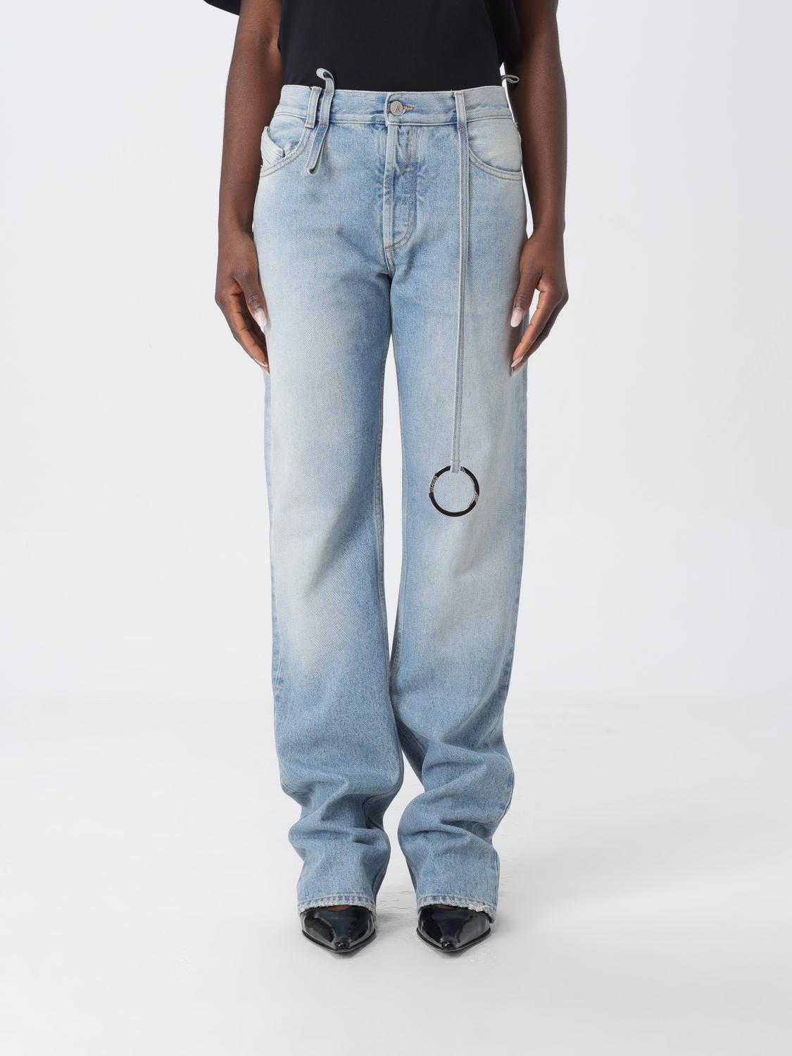 THE ATTICO JEANS: Jeans The Attico in denim con anello metallico , Blue - Img 1