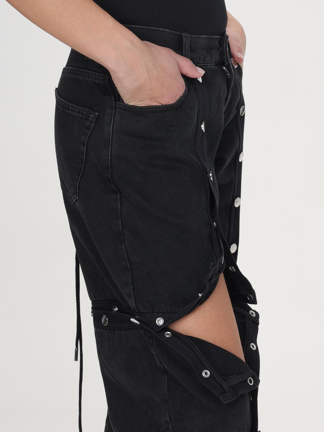 THE ATTICO JEANS: Jeans The Attico in denim con borchie , Nero - Img 5