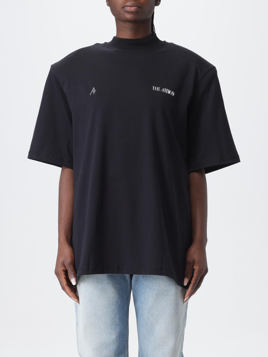 THE ATTICO: T-shirt Kilie in jersey - Nero | T-Shirt The