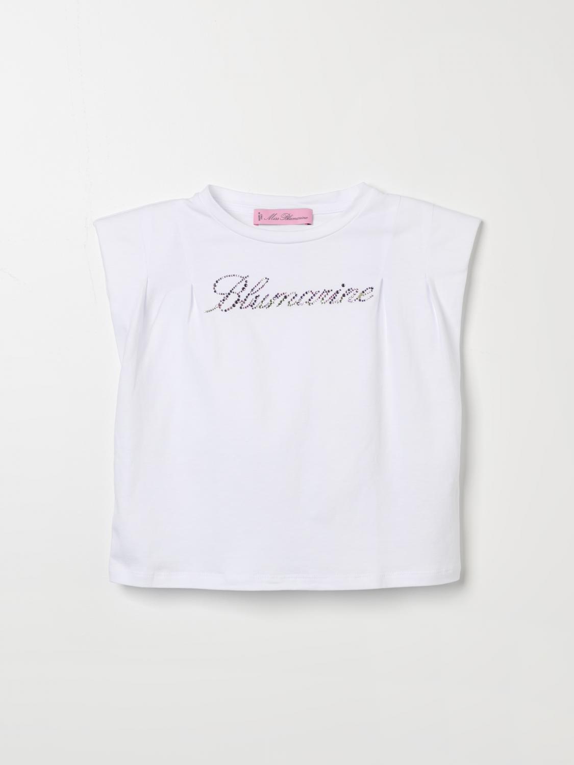 MISS BLUMARINE T-SHIRT: T-shirt kinder Miss Blumarine, Weiß - Img 1