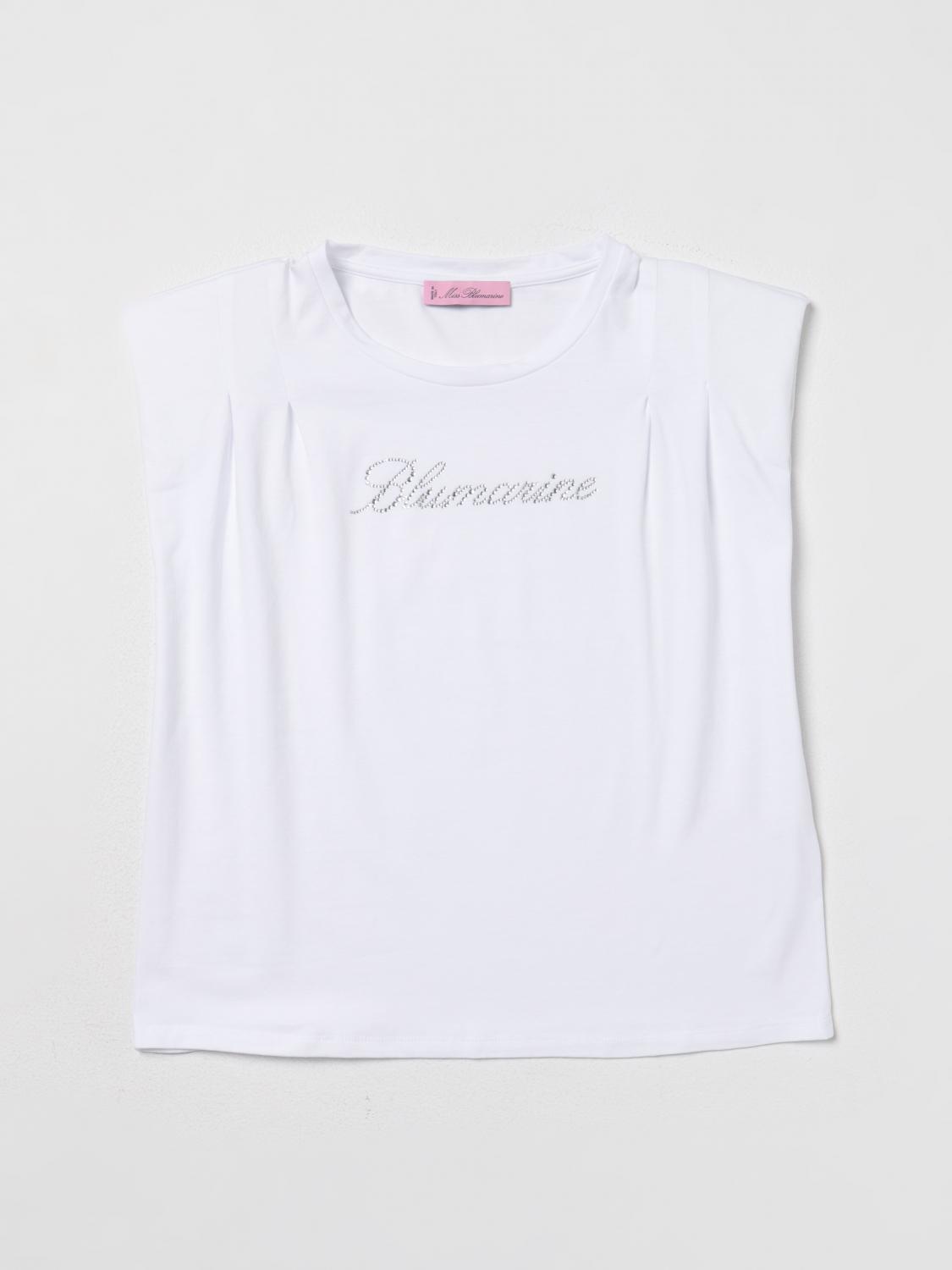 MISS BLUMARINE T-SHIRT: T-shirt kids Miss Blumarine, White 1 - Img 1