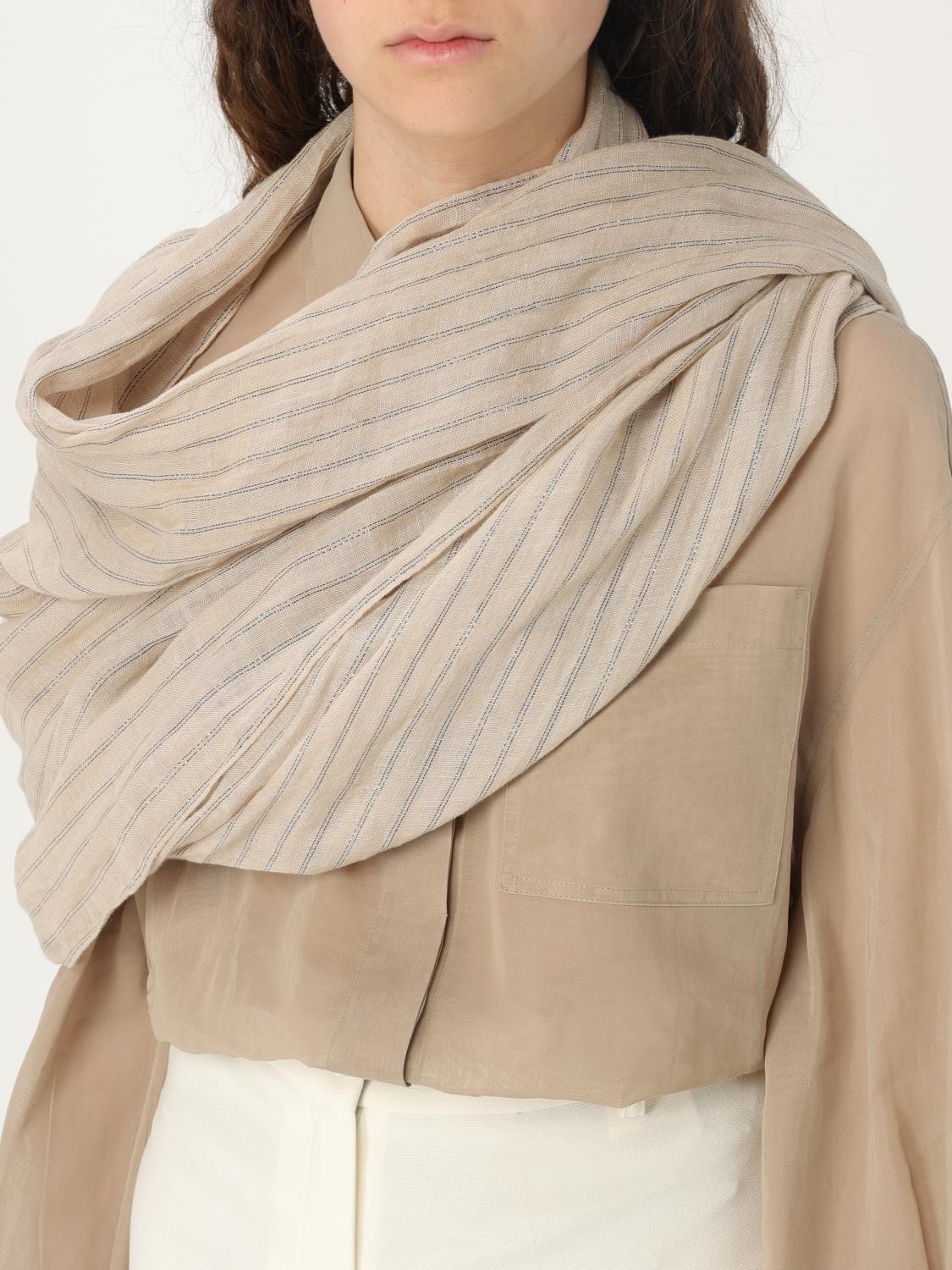 Brunello Cucinelli Scarf woman - Beige | MSCDAGL37 | GIGLIO.COM