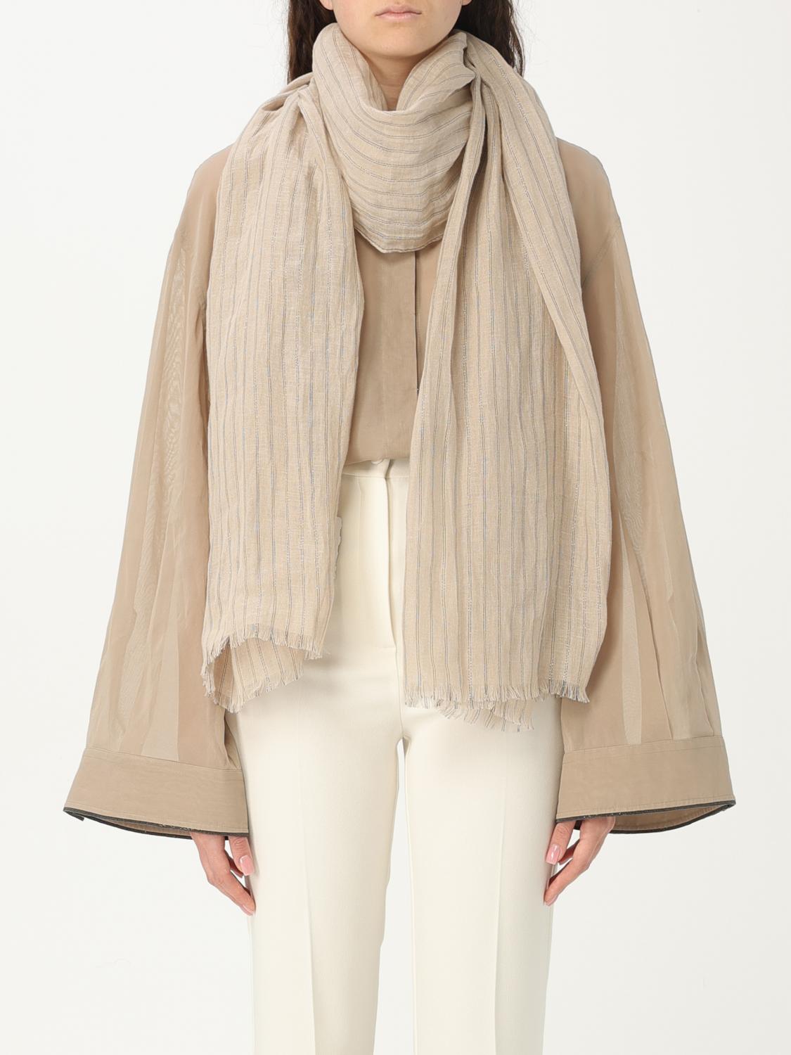 Brunello Cucinelli Scarf woman - Beige | MSCDAGL37 | GIGLIO.COM