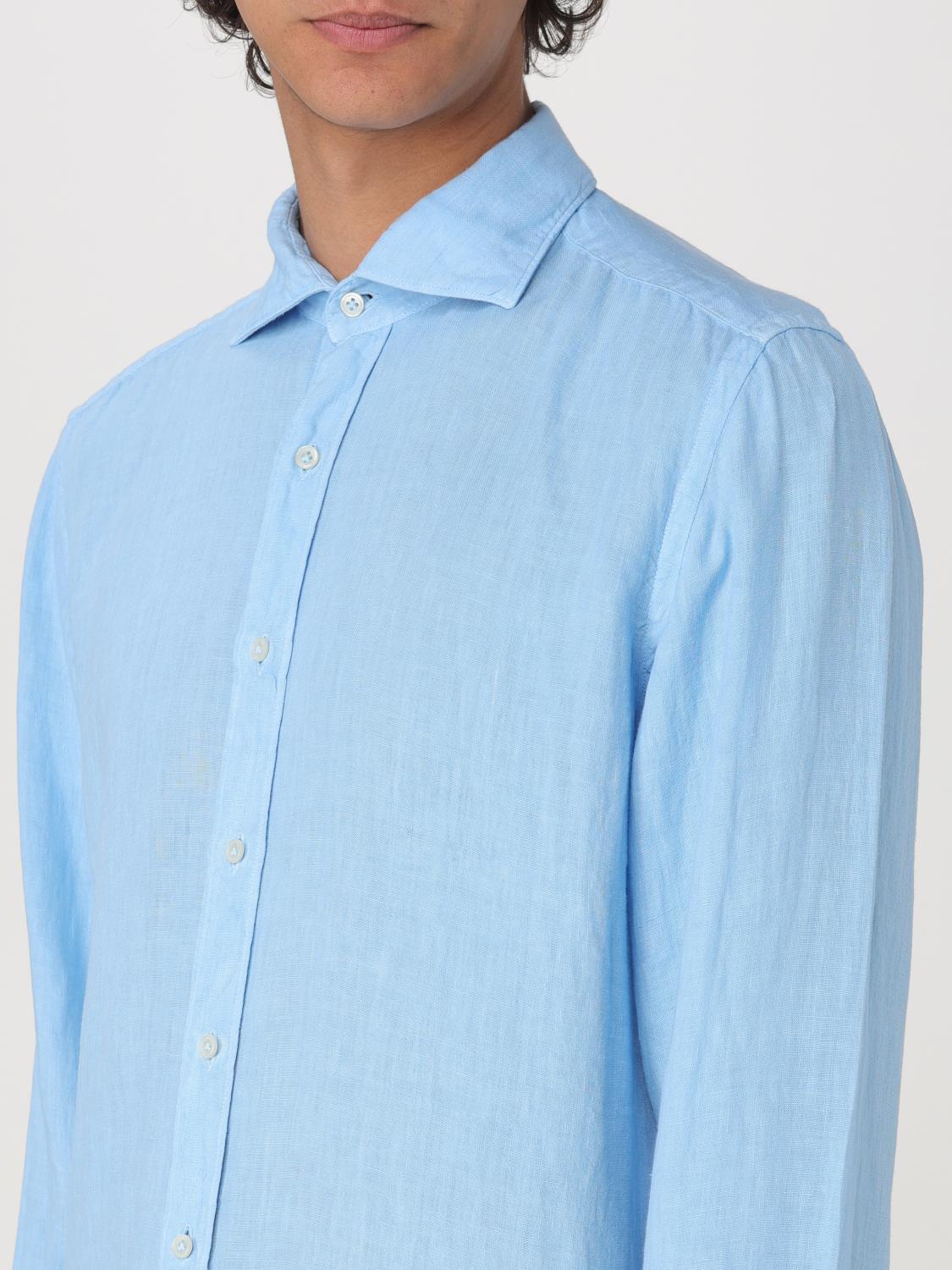 FAY CAMICIA: Camicia Fay in lino , Blue - Img 3