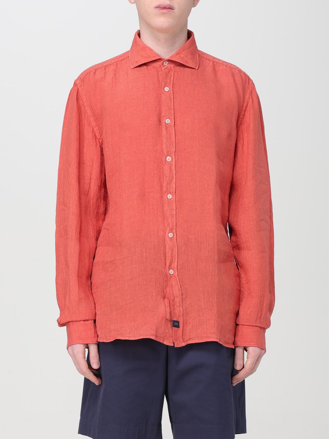FAY CAMICIA: Camicia Fay in lino , Rosso - Img 1