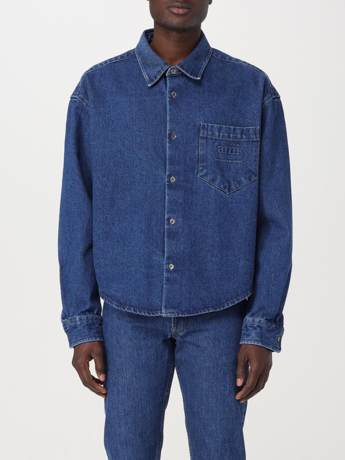 AMI PARIS CAMICIA: Camicia Ami Paris in denim di cotone , Blue - Img 1