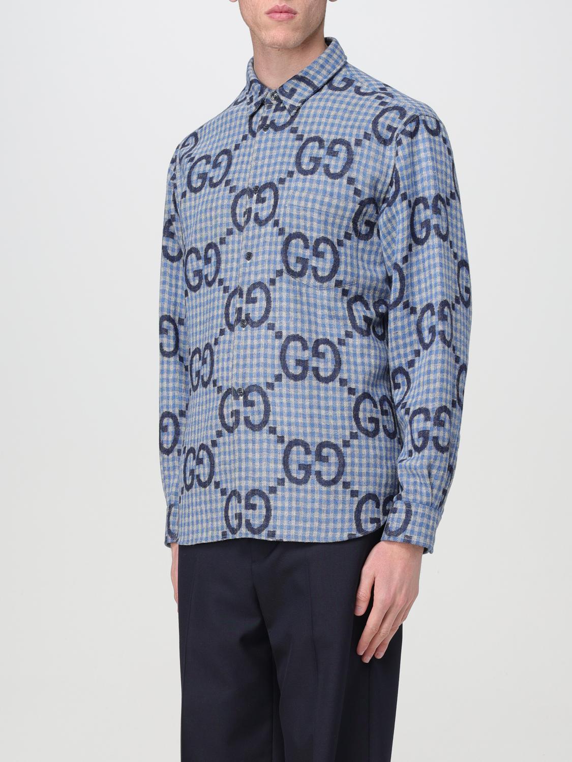 Gucci シャツ メンズ - ブルー | 770438ZAOBM | GIGLIO.COM
