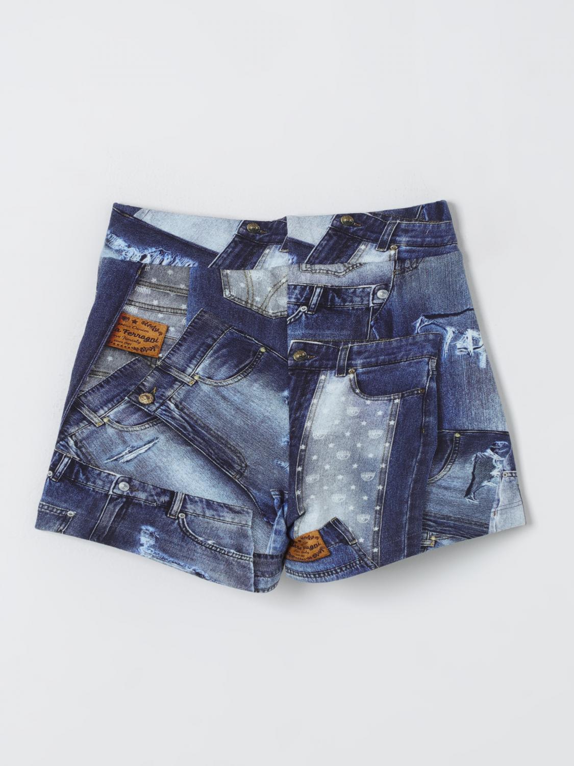 CHIARA FERRAGNI: Pants kids - Blue | Chiara Ferragni shorts