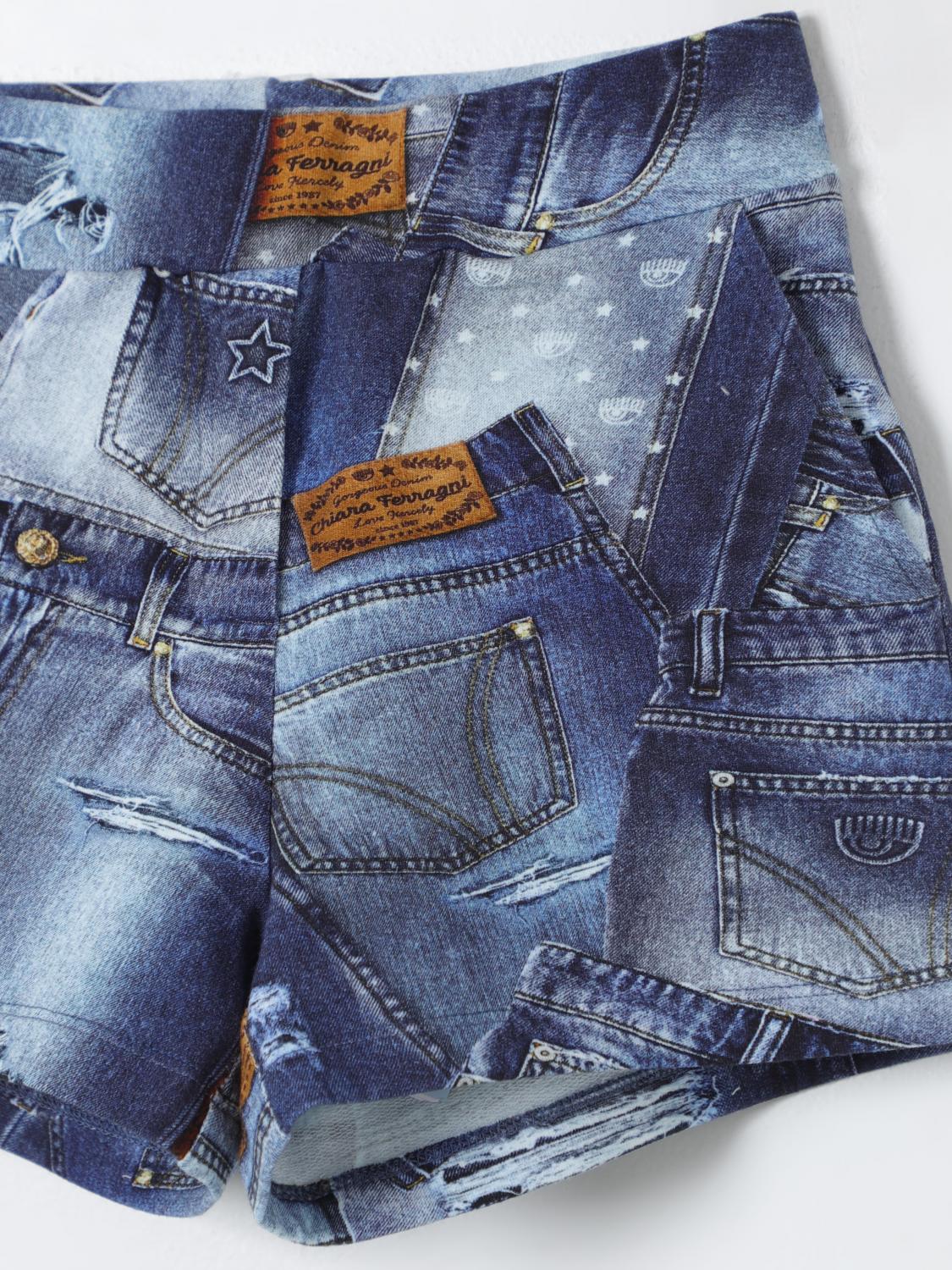 CHIARA FERRAGNI: Pants kids - Blue | Chiara Ferragni shorts