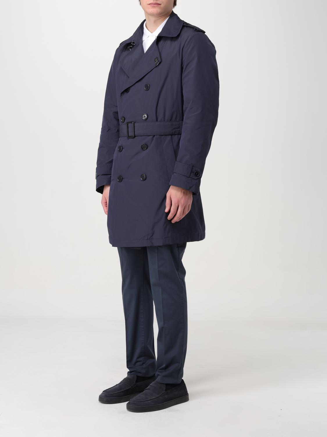FAY TRENCH: Trench a doppiopetto Fay in Nylon Memory, Blue - Img 3