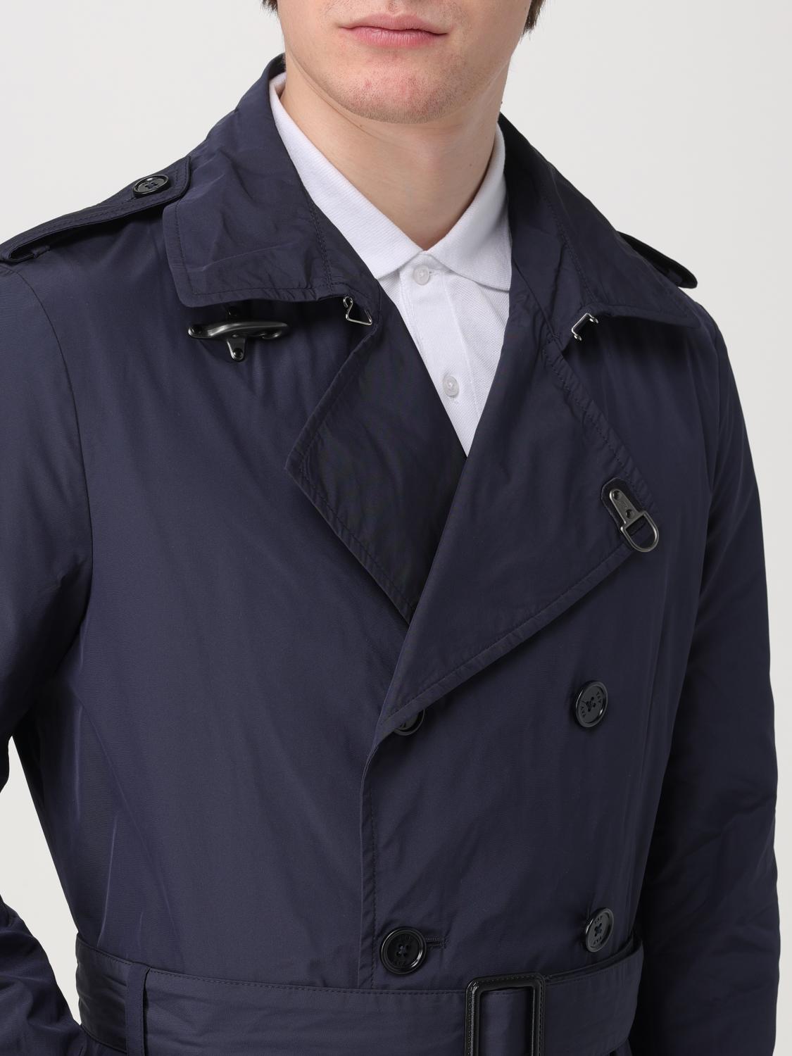 FAY TRENCH: Trench a doppiopetto Fay in Nylon Memory, Blue - Img 4