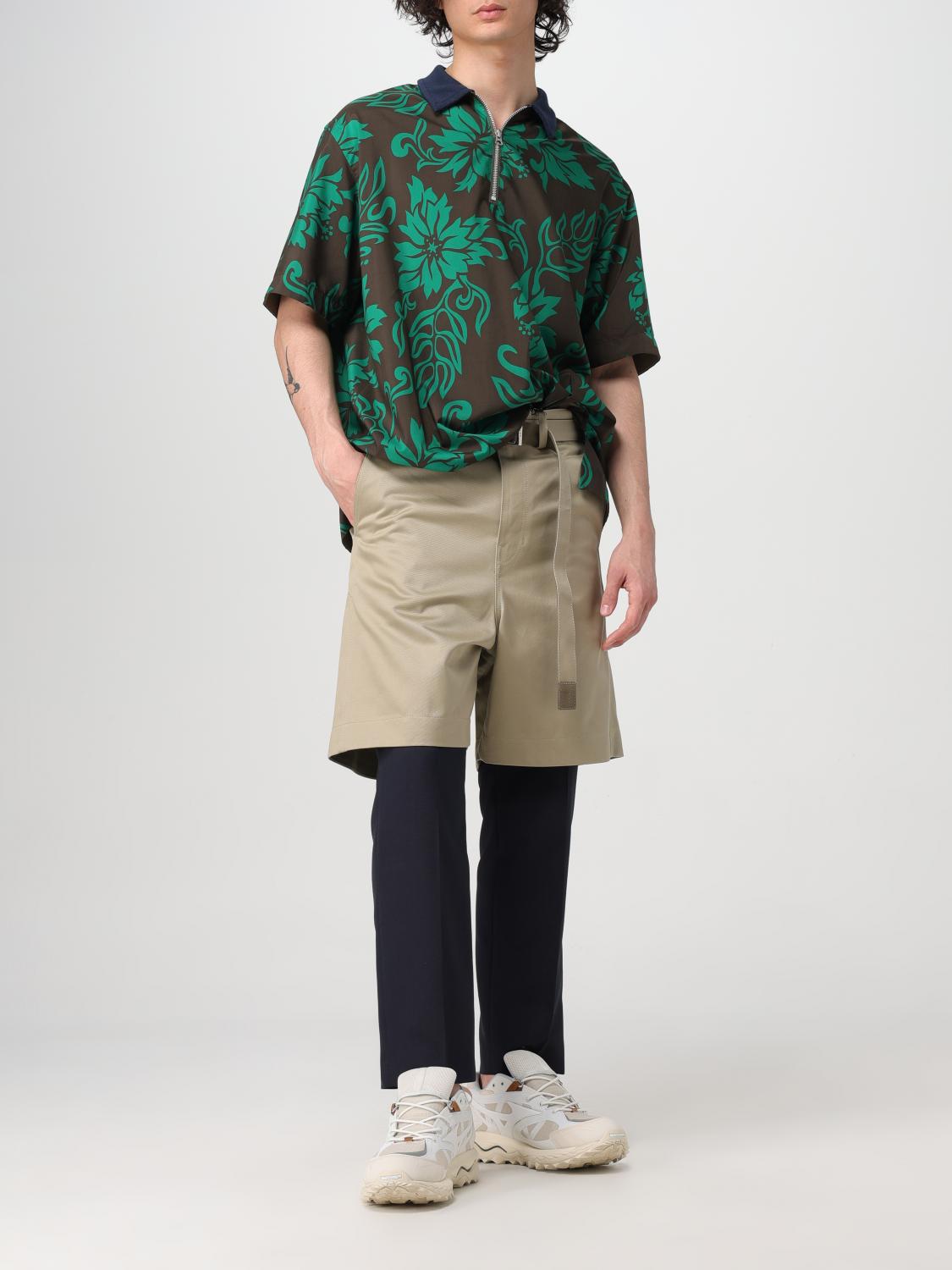 【関税込み】sacai ベージュ Mix Denim ショートパンツ SACAI：ショートパンツ メンズ - ベージュ | GIGLIO.COM
