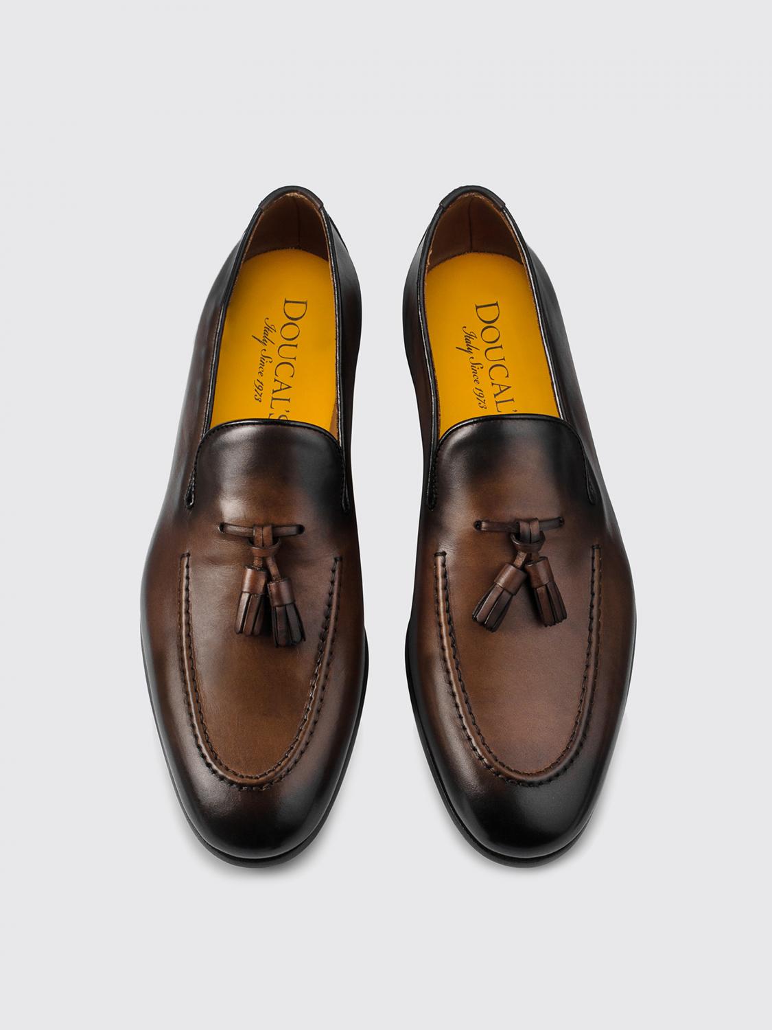 DOUCAL'S MOCASSINS: Mocassins Doucal's en cuir avec pampilles, Marron - Img 3