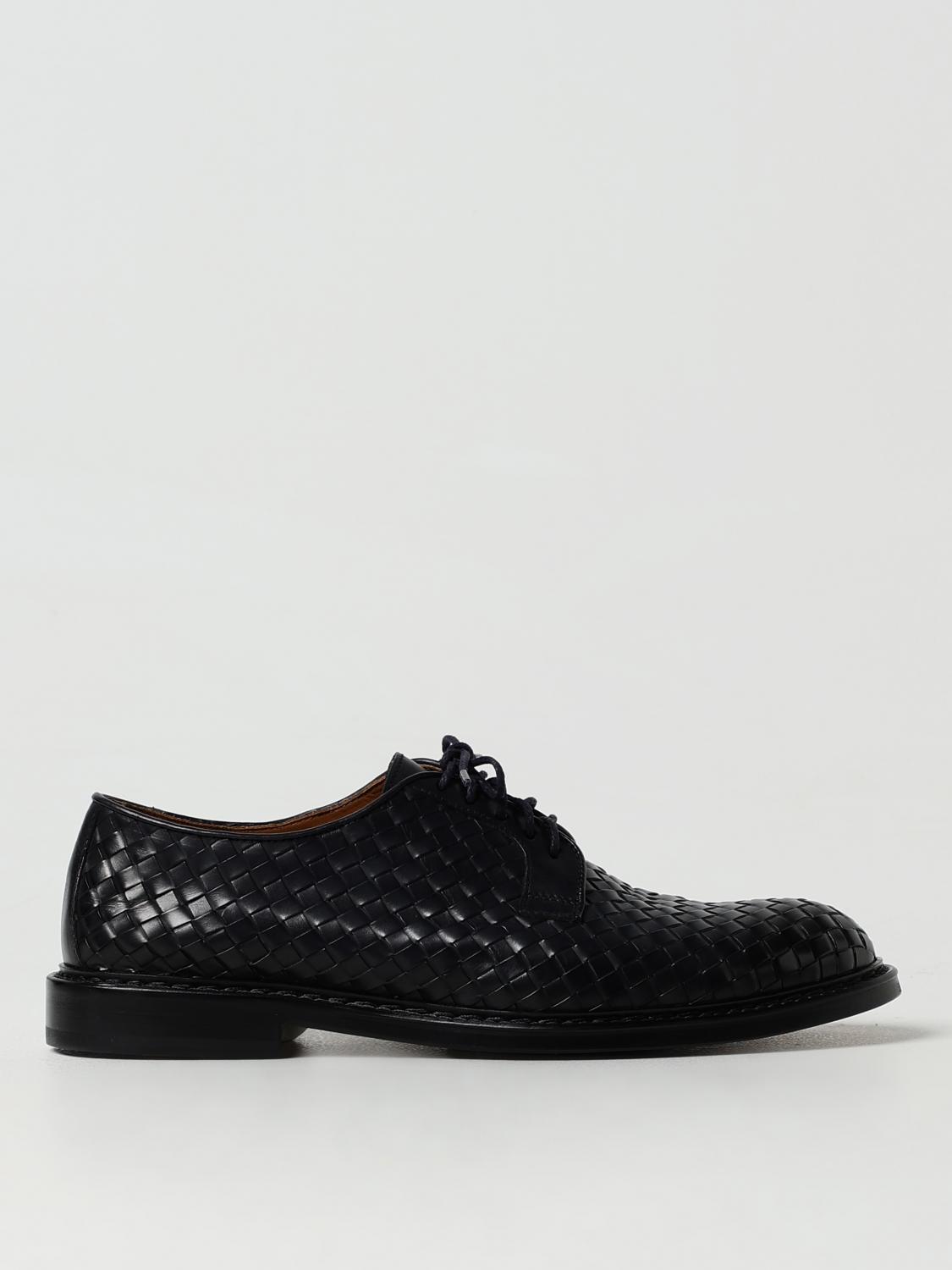 DOUCAL'S SCARPE STRINGATE: Derby Doucal's in pelle intrecciata , Blue - Img 1
