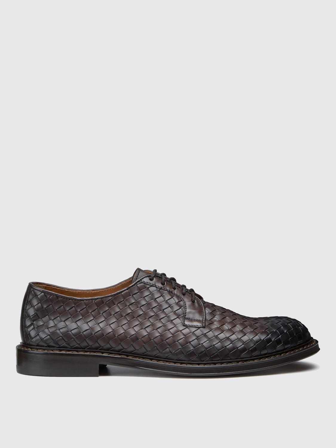DOUCAL'S SCARPE STRINGATE: Derby Doucal's in pelle intrecciata , Marrone - Img 1