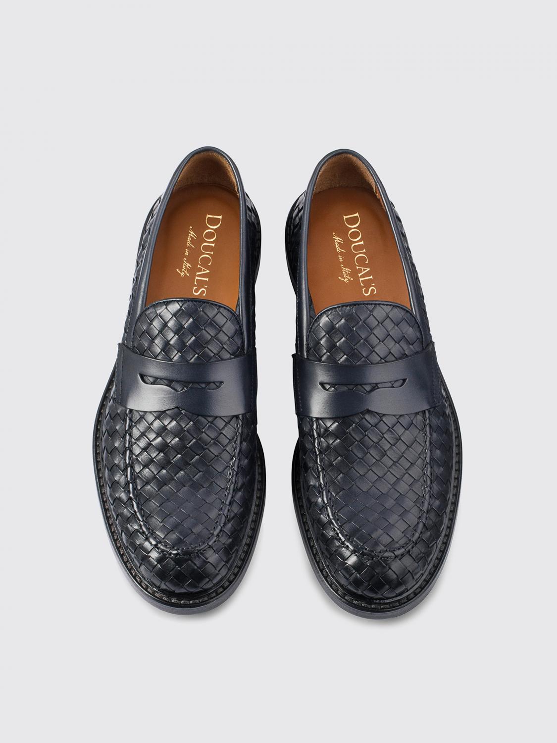 DOUCAL'S LOAFERS: Doucal's Woven Leather Loafers, Blue - Img 3