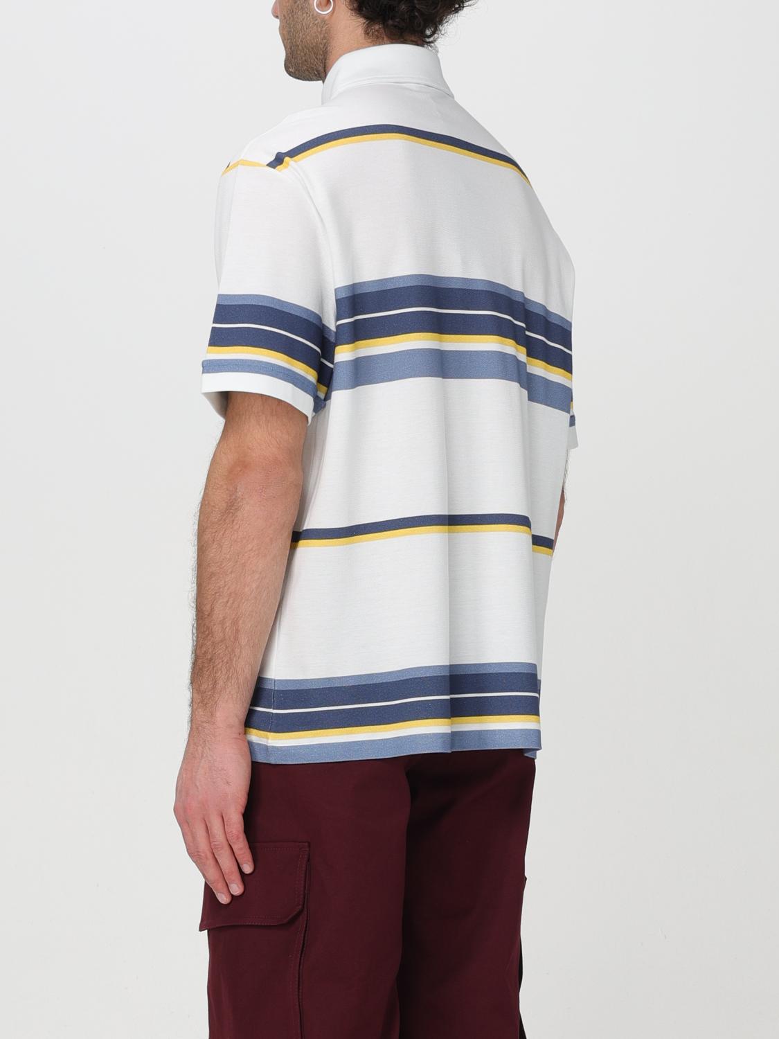 ETRO POLO: Polo Etro in piquet di cotone con motivo a righe , Avorio - Img 3