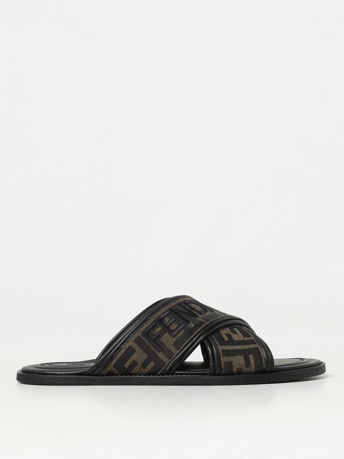 サンダル FENDI Men Sandals Brown 7X1548AJZE F0R7R Slides Brown | Fendi