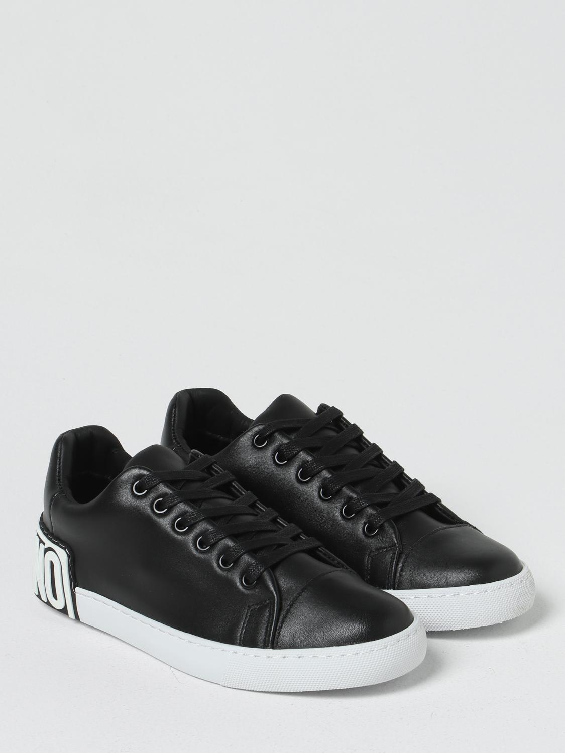 MOSCHINO COUTURE SNEAKERS: Sneakers Moschino Couture in pelle, Nero - Img 2
