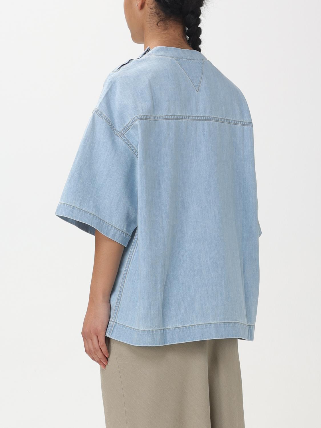 BOTTEGA VENETA T-SHIRT: T-shirt over Bottega Veneta in denim , Denim - Img 3