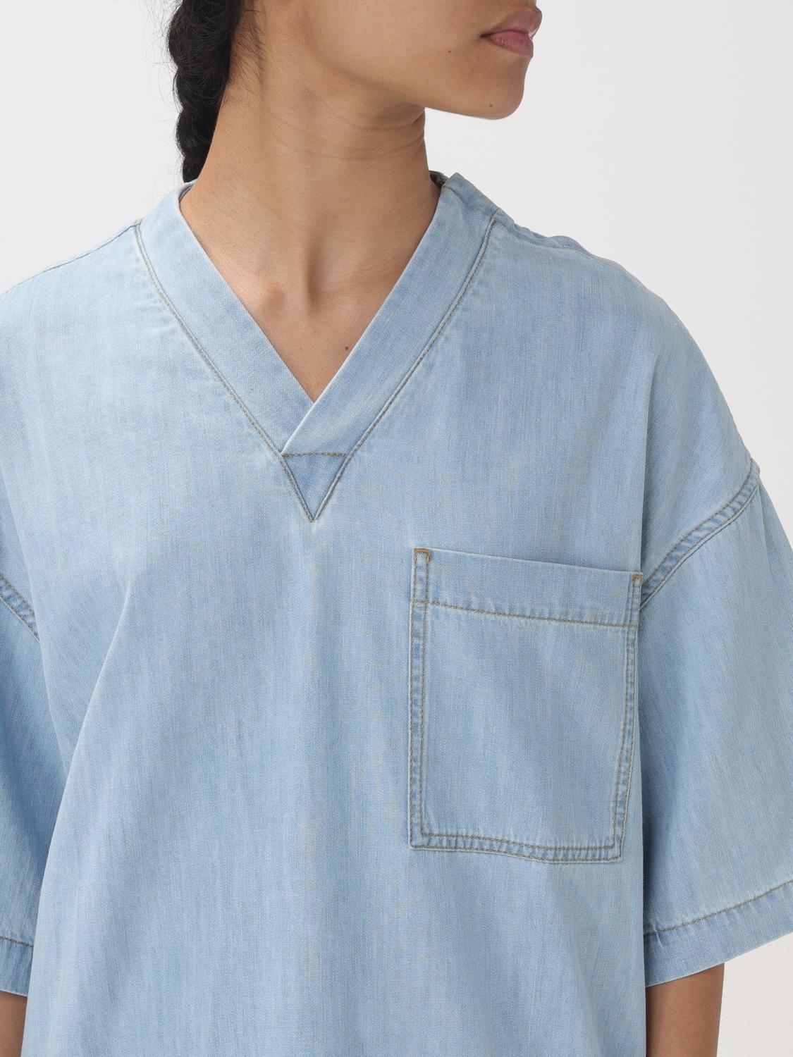 BOTTEGA VENETA T-SHIRT: T-shirt over Bottega Veneta in denim , Denim - Img 5
